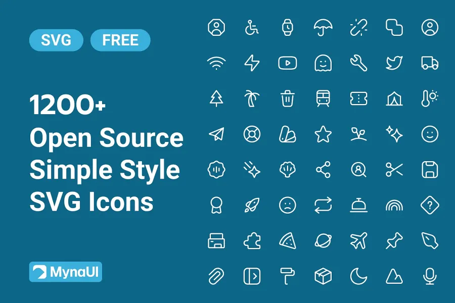 1,200+ MynaUI Free SVG Icons