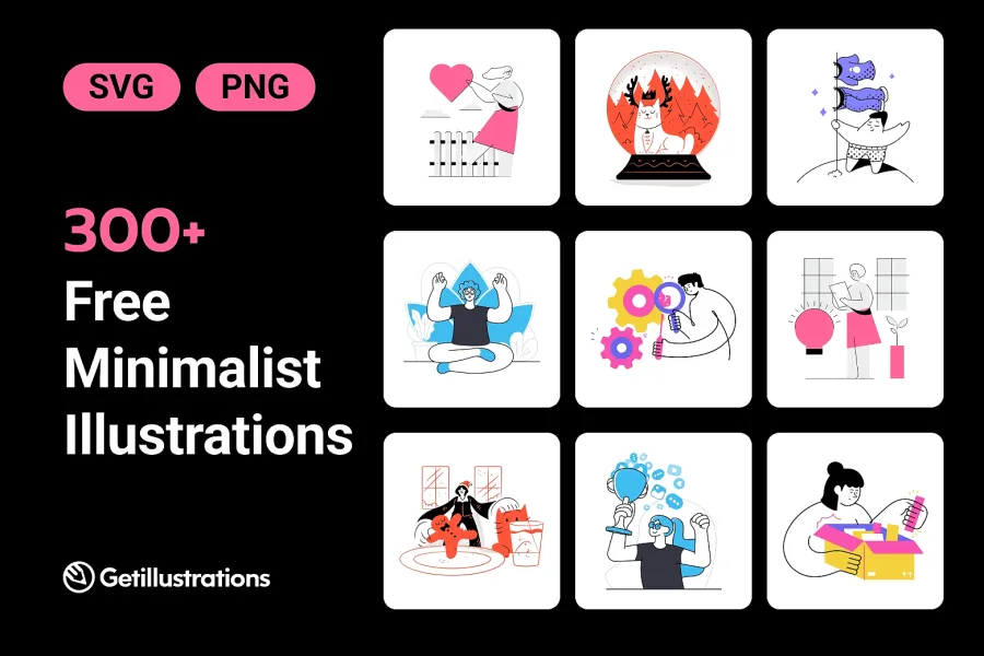 300+ Minimalist Geometric Vector Illustrations
