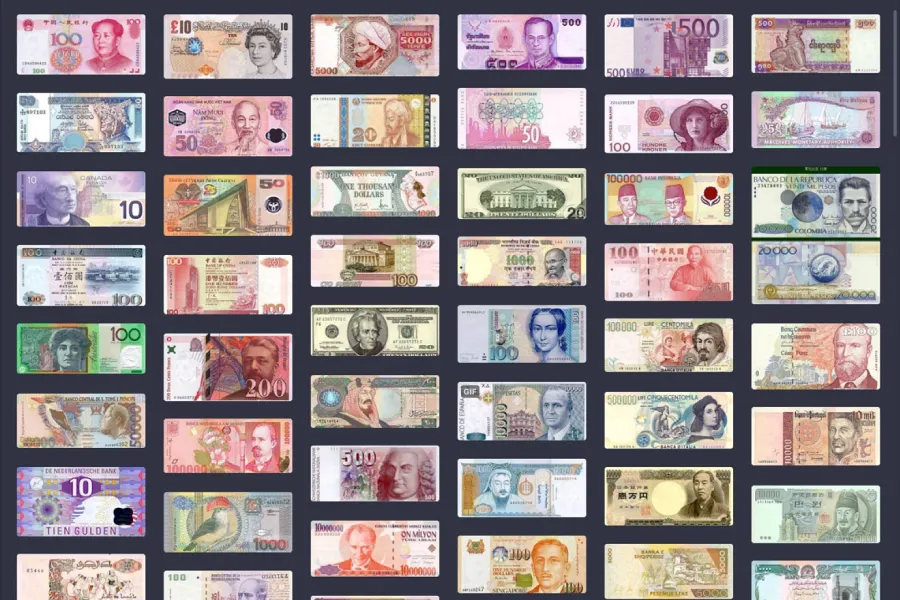 90+ 各国货币（样图）