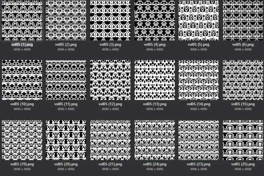 497 组边框装饰花纹图案 4K PNG 合集