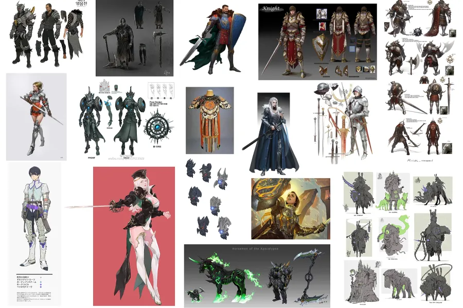 1000+【战士-铠甲】插画灵感参考素材库