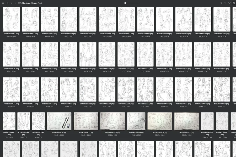 1100+ のらくら作品线稿图包 Norakura Picture Pack