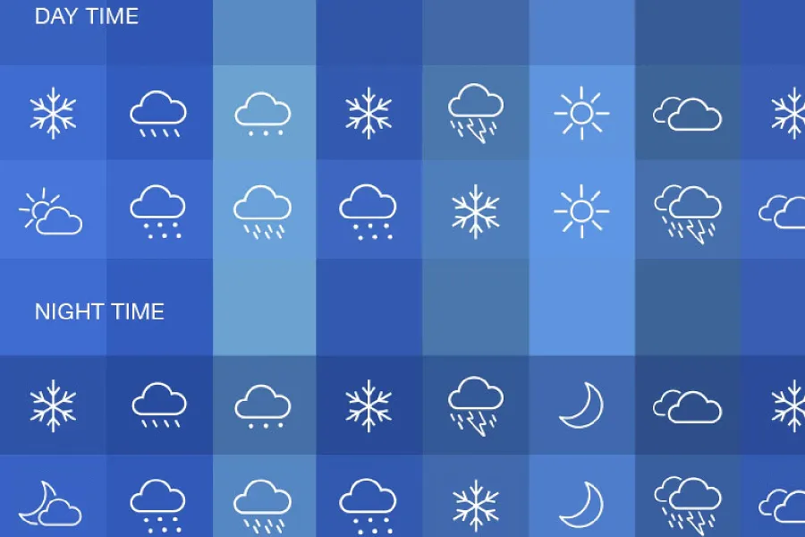 40+ 天气类线性图标设计