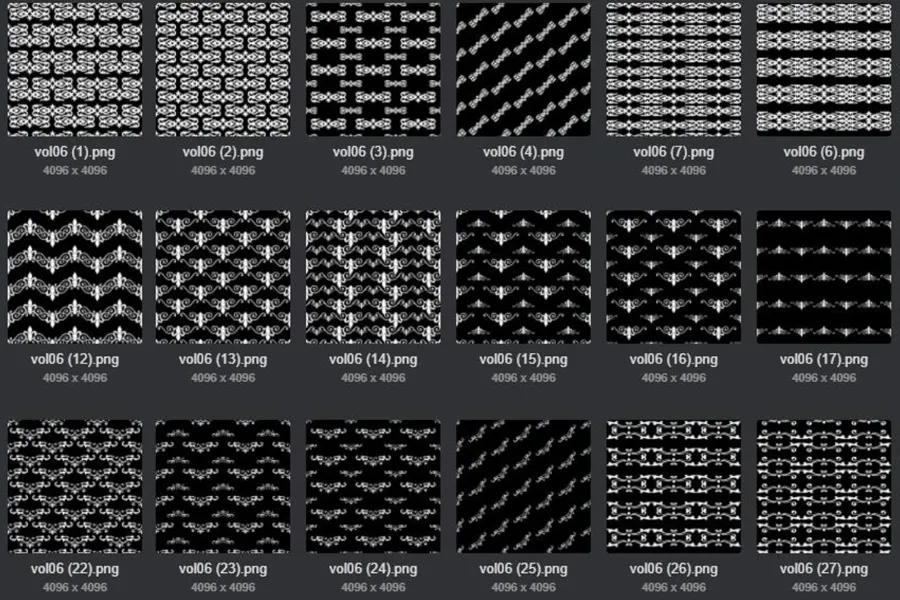 495 组印花图案 4K 装饰花纹 PNG 合集
