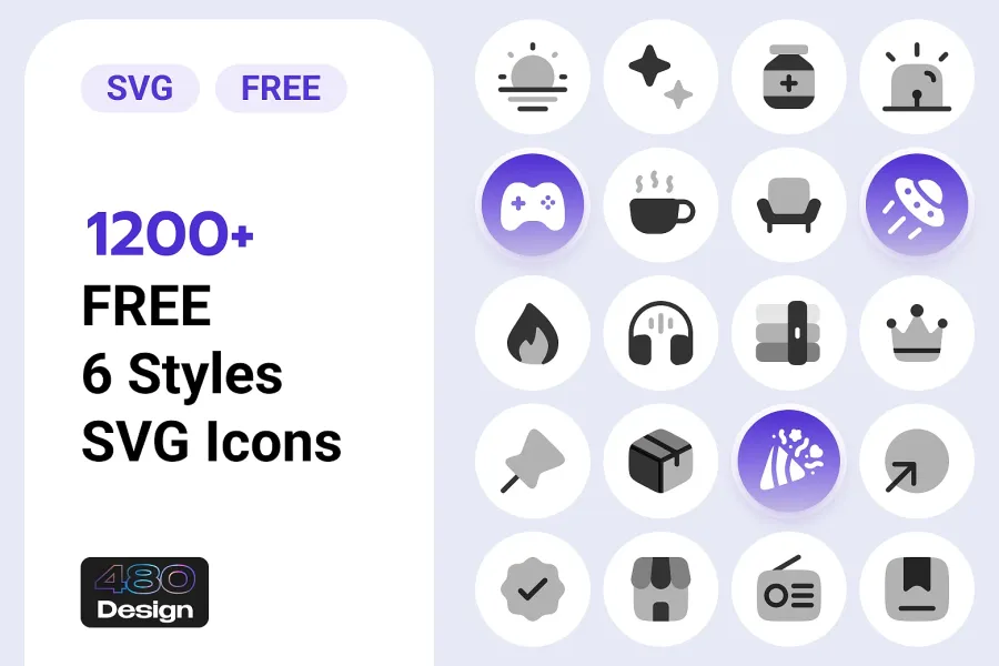 Solar Icons: 1,200+ Free SVG Icons in Six Distinct Styles