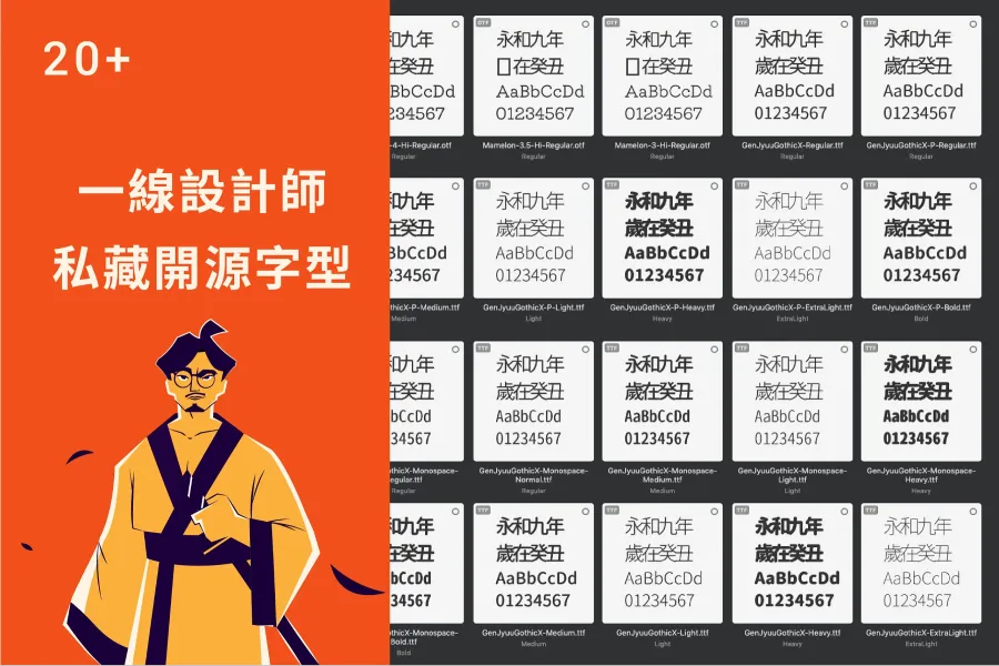 一線設計師分享 | 曾國展設計師收藏的21個開源字型（圓體、明體、黑體、手寫字都有！）