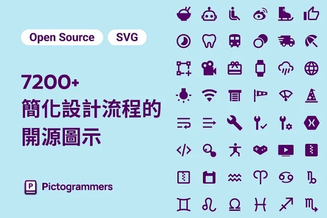 優化設計流程:首選 7200 款開源 Pictogrammers MDI Icon!