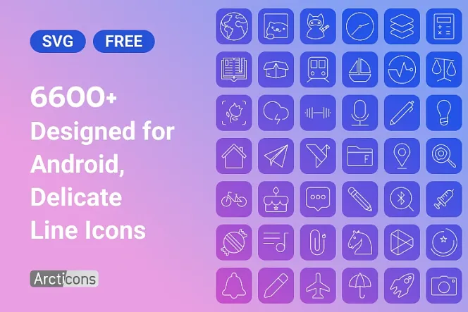 Arctions: Free Icon Pack For Android with 6600+ Line Icons