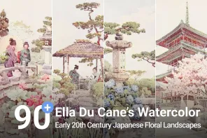 Collecting Century-Old Japanese Elegant Floral Scenes: Ella Du Cane's Watercolors Works