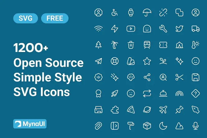 1,200+ MynaUI Free SVG Icons