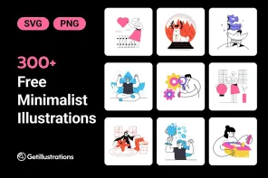 300+ Minimalist Geometric Vector Illustrations