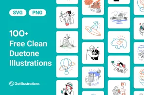 100 Free Minimal Line Illustrations: 3 Clean Vector Packs
