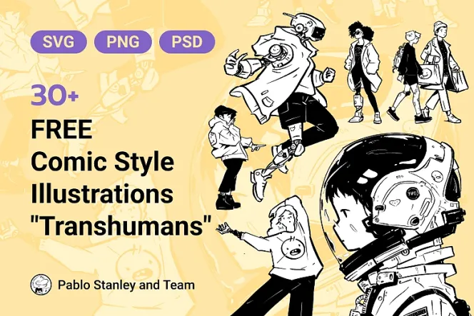 科技感与超现实结合！30 张 transhumans 免费开源插图