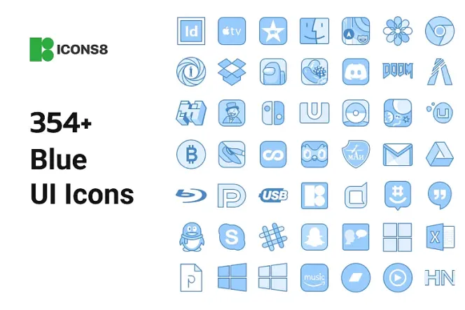 350+ Blue UI Icons to Bring Life to Your Designs