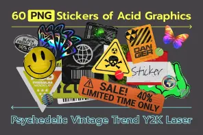 Sticker Art with Attitude: 60 Free Acid Graphics for Impact