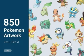 850 Pokemon Artwork (Gen I - Gen VI)