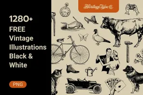 Retro Charm: 1K+ Vintage Illustrations for Every Design