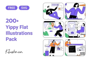Yippy: Free, Clean & Friendly Flat Illustrations Pack