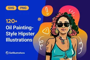 120+ Oil Painting-Style Hipster Illustrations for FREE