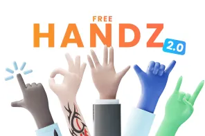 Free 3D hands illustrion library