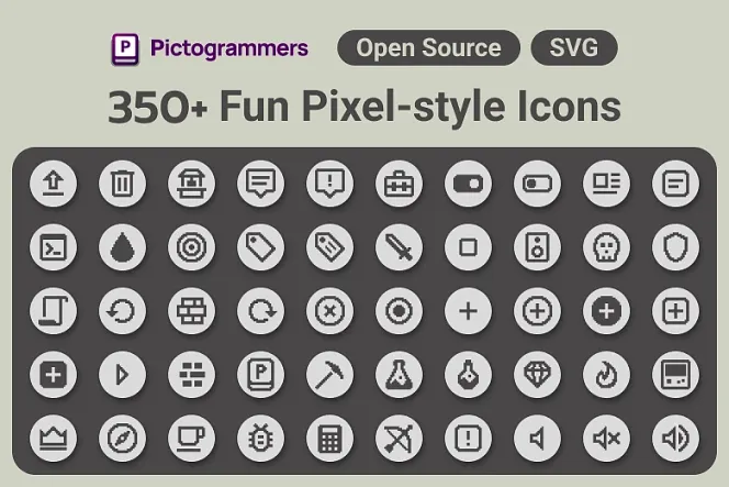 Captivate Audiences with 350+ Pictogrammers' Pixel Art Icons
