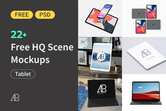 Present Your Designs in Style with 20+ Free Tablet Mockups