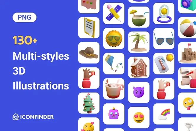 Dive into a World of 130+ Diverse 3D Illustrations