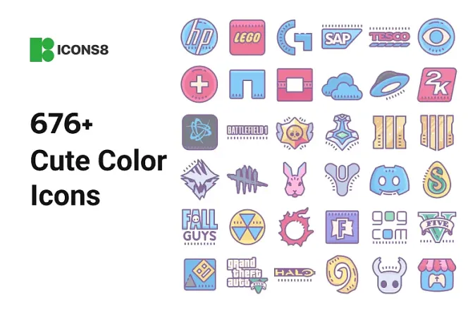 600+ Cute Color Icon - Free Download
