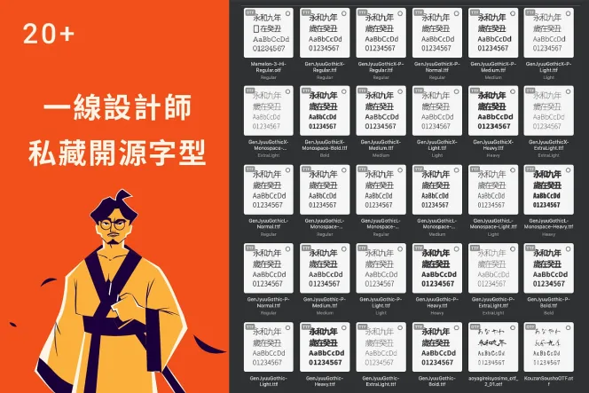 一線設計師分享 | 曾國展設計師收藏的21個開源字型(圓體、明體、黑體、手寫字都有!)