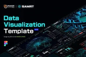 一套完全由Figma构建的FUI风数据可视化UI-Kit模板