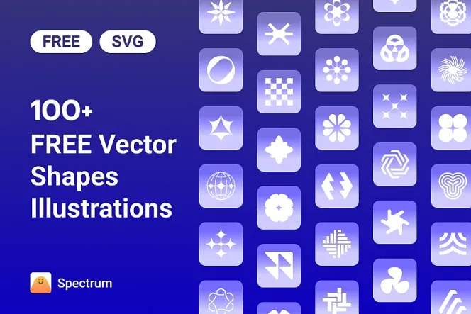 Spectrum: 130+ Free Geometric Vector Shapes, Click to Copy SVG