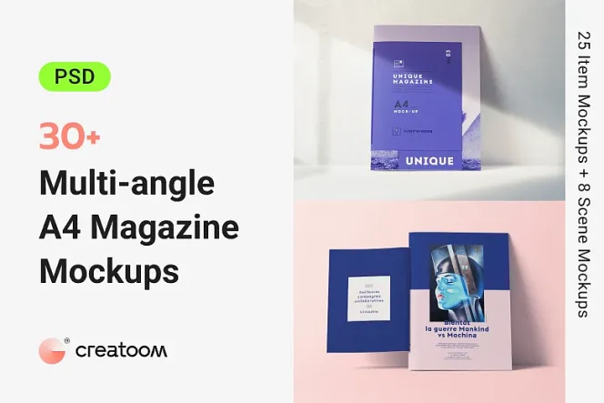 Showcase Your Work with 30+ Realistic Magazine Mockups