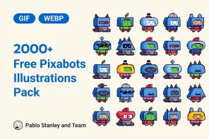 Pixabots: 2,000+ Free Pixel Art Robot Characters
