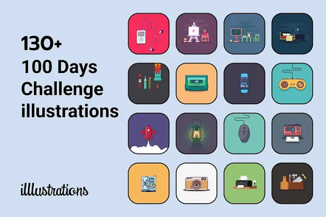 Get Free SVG Illustrations from 100 Days Illustration Challenge