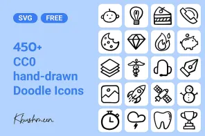 Doodle Icons: 450+ CC0 Hand-Drawn SVG Icons