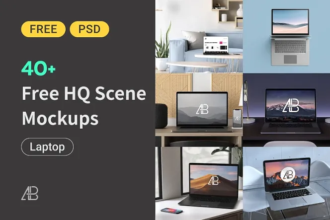 40+ Free Professional Laptop Mockups for Your Projects
