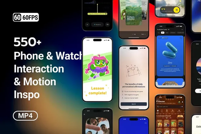60fps.design: 550+ App UI Animation Videos for Design Inspo